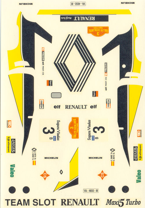 TEAMSLOT decal sheet Renault R-5 Maxiturbo 